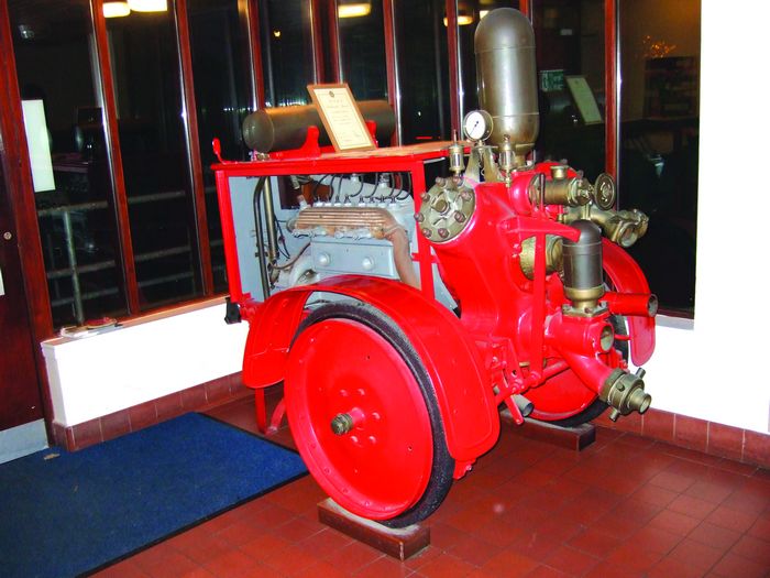 80_129 The old - in the Fire Station museum a well preseerved pump - a Merryweather Hatfield Trailer Pump from 1925