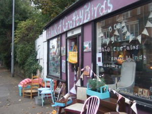 A Flock of Crafty Birds outside shop