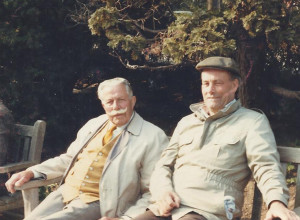 Arthur Booth with friend Ron on a park bench in 1984