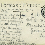 Reverse of Hastings Castle postcard