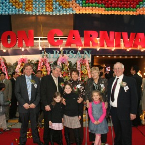 Monty Hammond, far right in South Korea