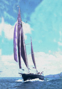Scarab ketch full sail