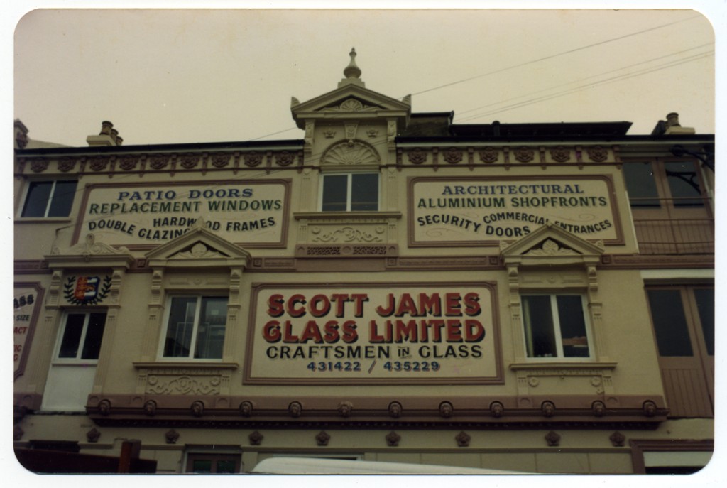 Scott James Glass at Tower Buildings, 1982 (photo Frank Letchford)